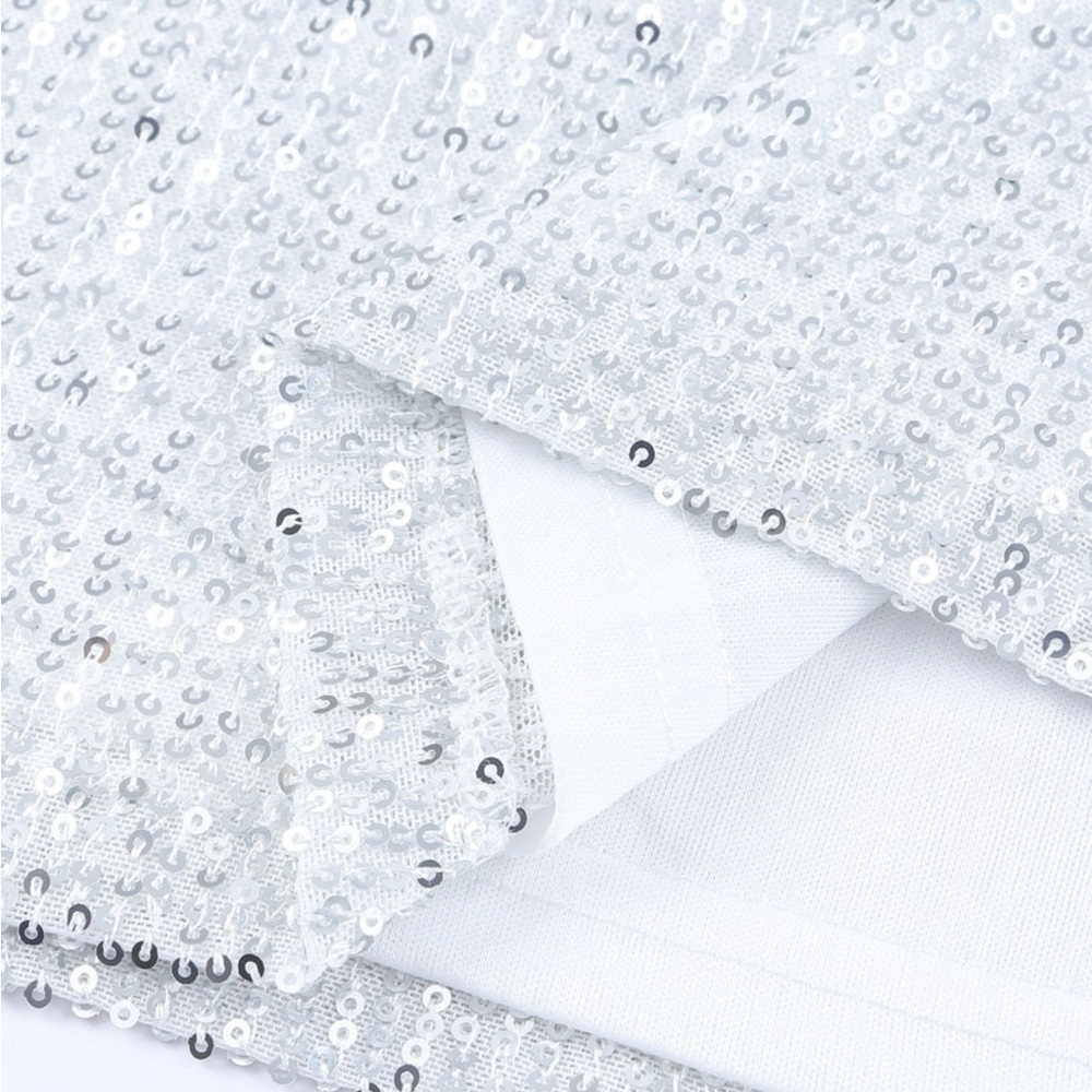 #27 White All Sequin Sleeveless Top - Picture 8 of 10